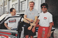 Miki Biasion, Juha Kankkunen a Alex Fiorio na Safari Rally 1990