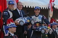 Sebastien Ogier, princ Albert II. a Julien Ingrassia - Rallye Monte Carlo 2015