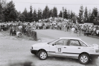 Jan Sellholm - Stefan Tibblin (Audi 90 Quattro) - Barum rallye 1990 (foto: Petr Fitz, archiv BCRZ)
